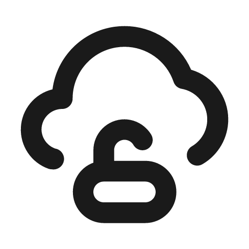 Cloud unlock icon, solid style, from Unicons
