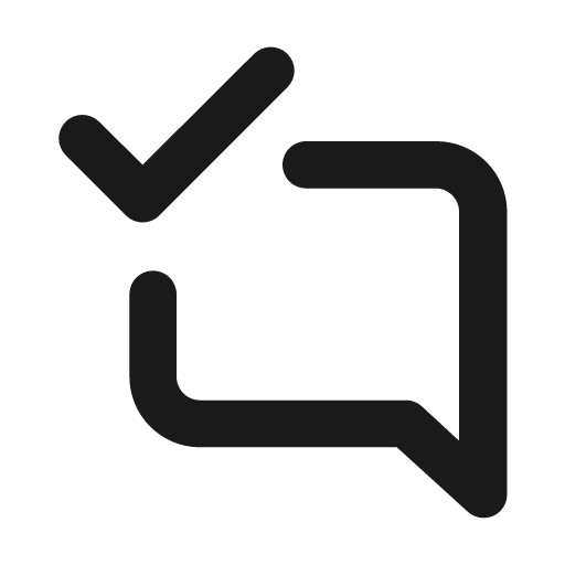 Comment alt check icon, solid style, from Unicons