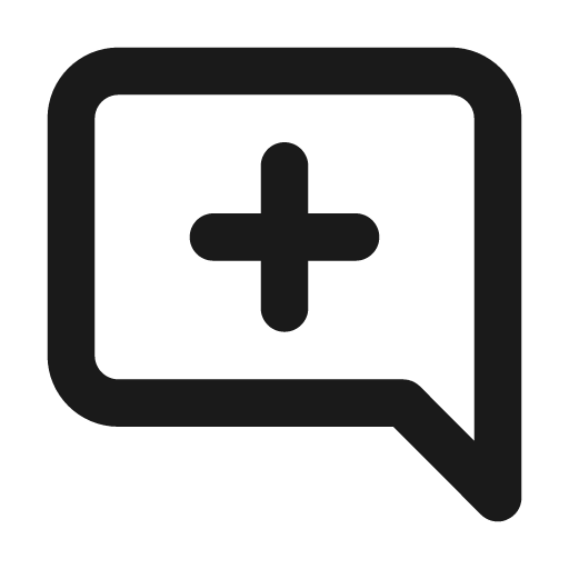Comment alt plus icon, solid style, from Unicons