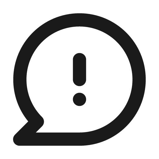Comment exclamation icon, solid style, from Unicons