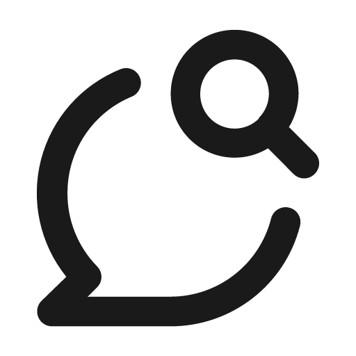 Comment search icon, solid style, from Unicons
