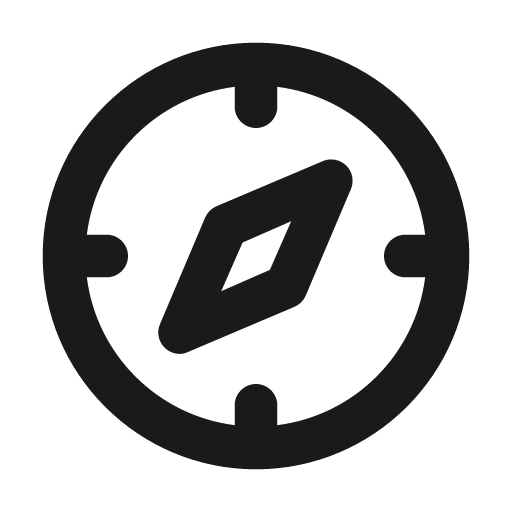 Compass icon, solid style, from Unicons