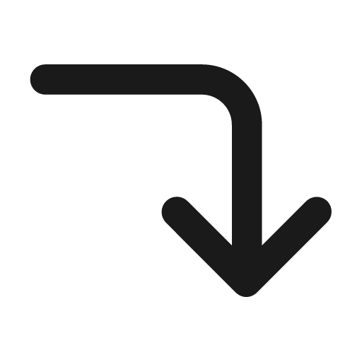 Corner right down icon, solid style, from Unicons
