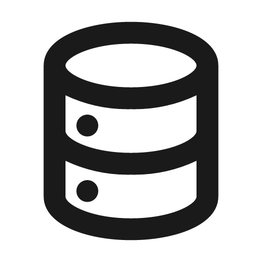 Database icon, solid style, from Unicons