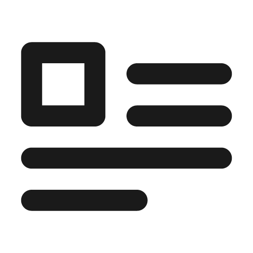 Document layout left icon, solid style, from Unicons