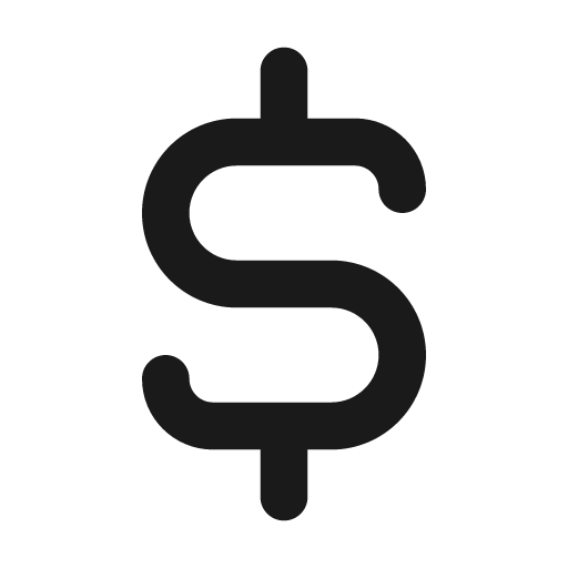 Dollar sign icon, solid style, from Unicons