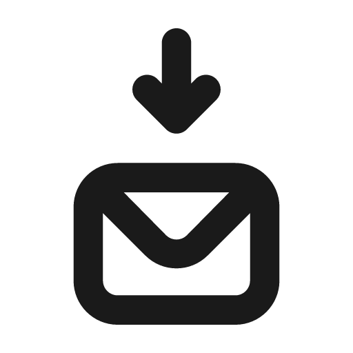 Envelope download alt icon, solid style, from Unicons