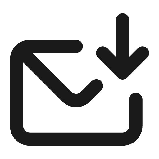 Envelope download icon, solid style, from Unicons