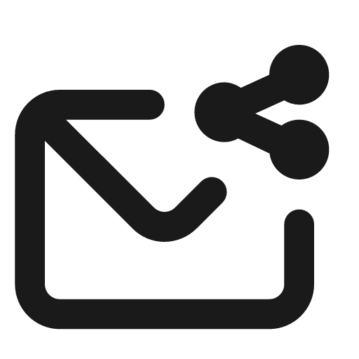 Envelope share icon, solid style, from Unicons