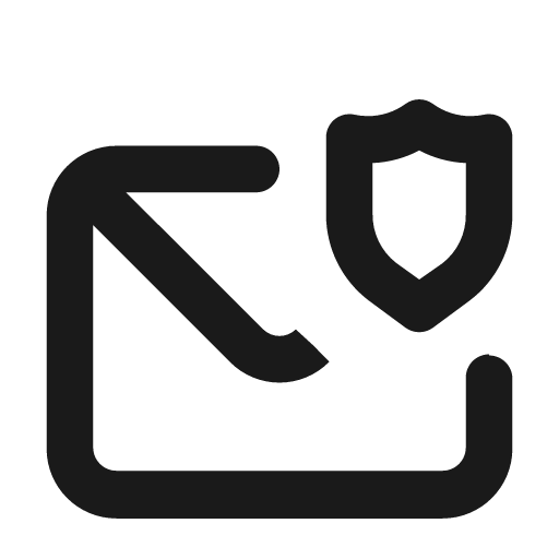 Envelope shield icon, solid style, from Unicons