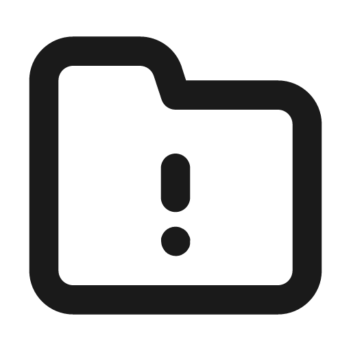 Folder exclamation icon, solid style, from Unicons