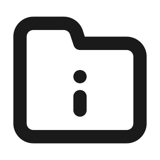 Folder info icon, solid style, from Unicons