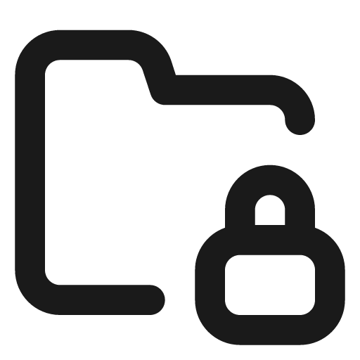 Folder lock icon, solid style, from Unicons