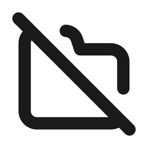 Folder slash icon, solid style, from Unicons
