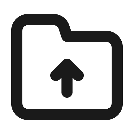 Folder upload icon, solid style, from Unicons
