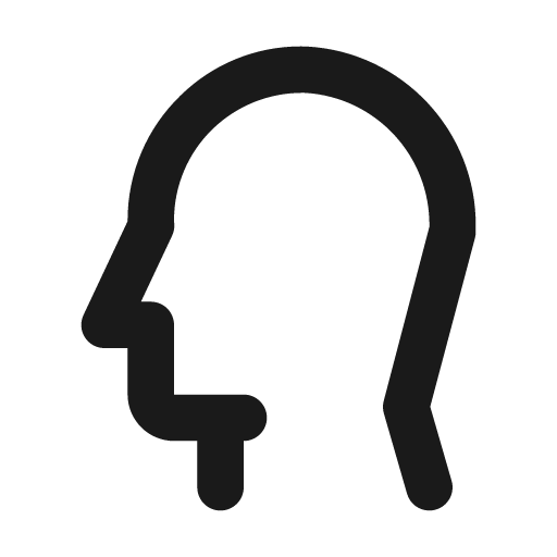 Head side icon, solid style, from Unicons