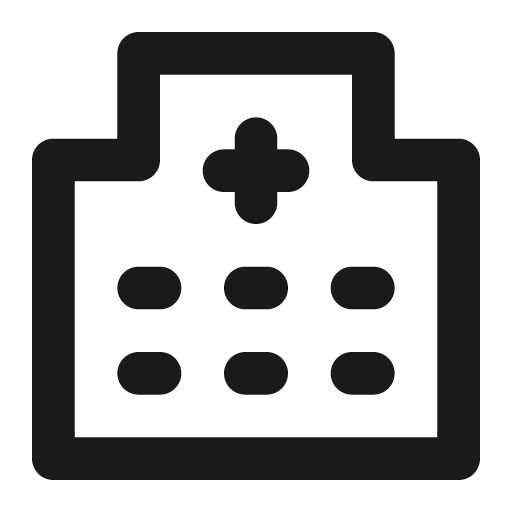 Hospital icon, solid style, from Unicons