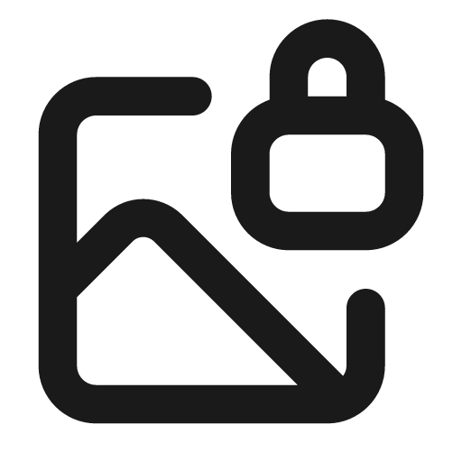 Image lock icon, solid style, from Unicons
