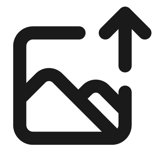 Image upload icon, solid style, from Unicons