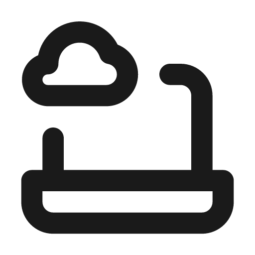 Laptop cloud icon, solid style, from Unicons