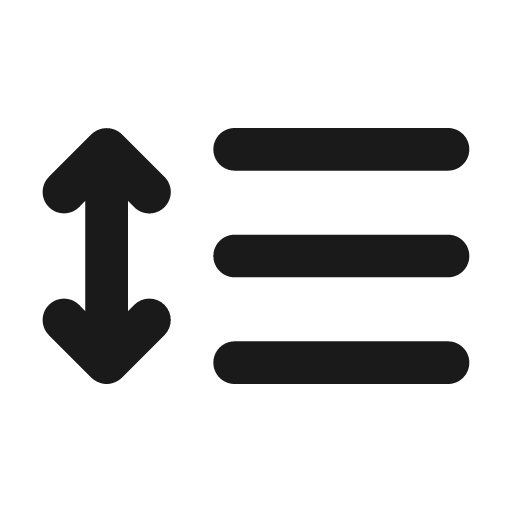 Line spacing icon, solid style, from Unicons