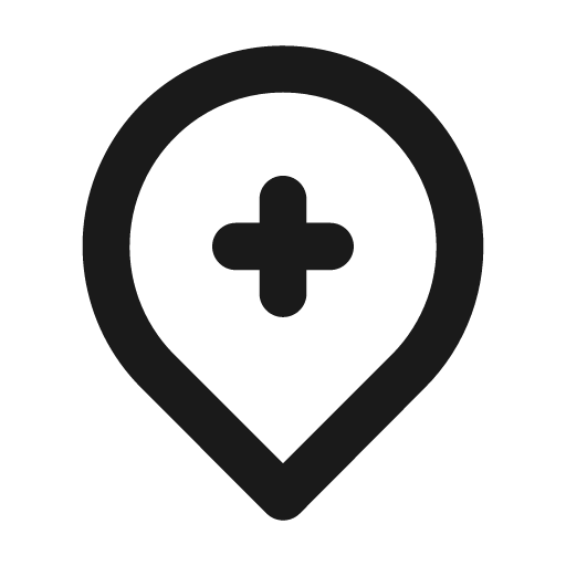 Map marker plus icon, solid style, from Unicons