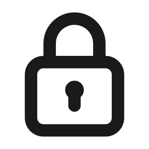 Padlock icon, solid style, from Unicons