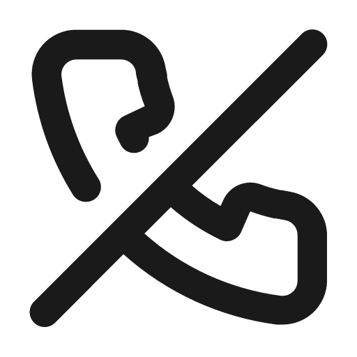 Phone slash icon, solid style, from Unicons