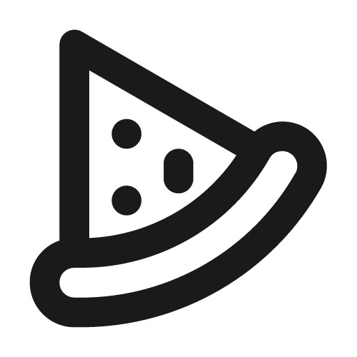 Pizza slice icon, solid style, from Unicons