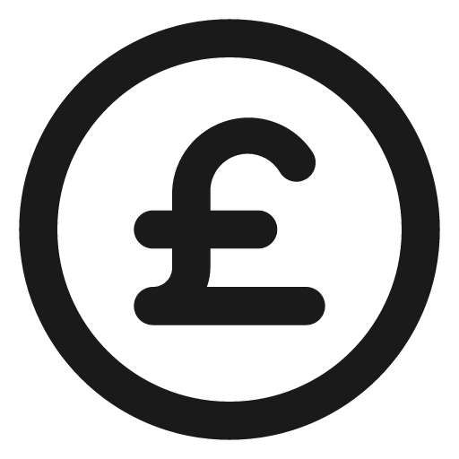 Pound circle icon, solid style, from Unicons