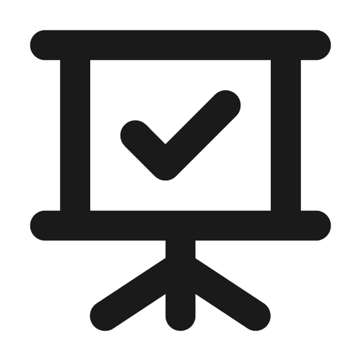 Presentation check icon, solid style, from Unicons