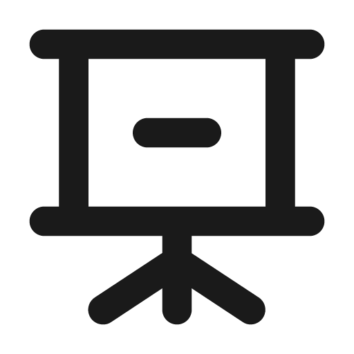 Presentation minus icon, solid style, from Unicons