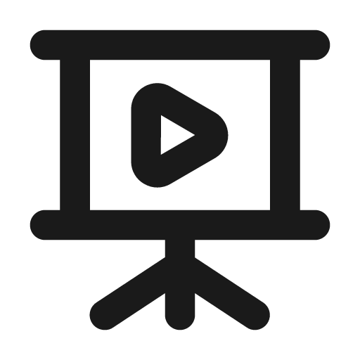 Presentation play icon, solid style, from Unicons