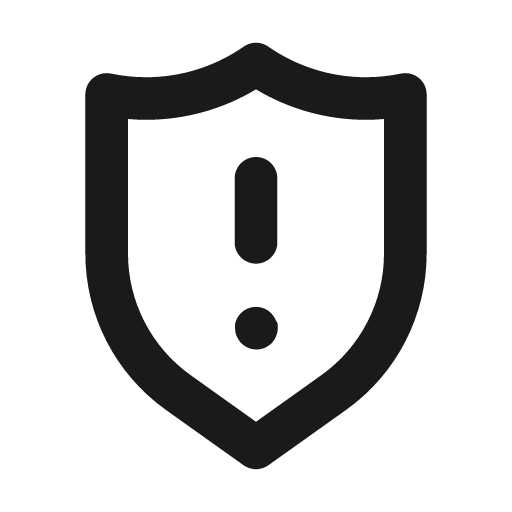 Shield exclamation icon, solid style, from Unicons