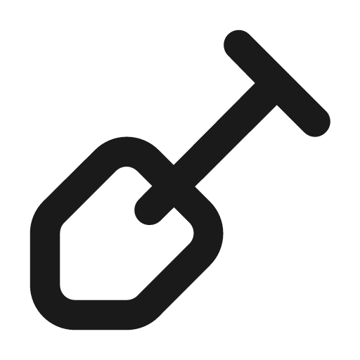 Shovel icon, solid style, from Unicons