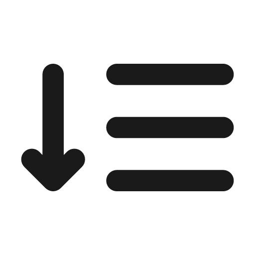 Sort amount down icon, solid style, from Unicons