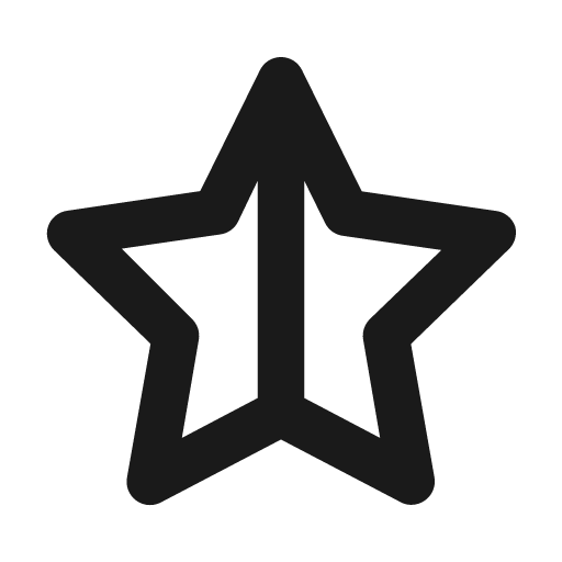 Star half alt icon, solid style, from Unicons