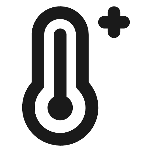 Temperature plus icon, solid style, from Unicons