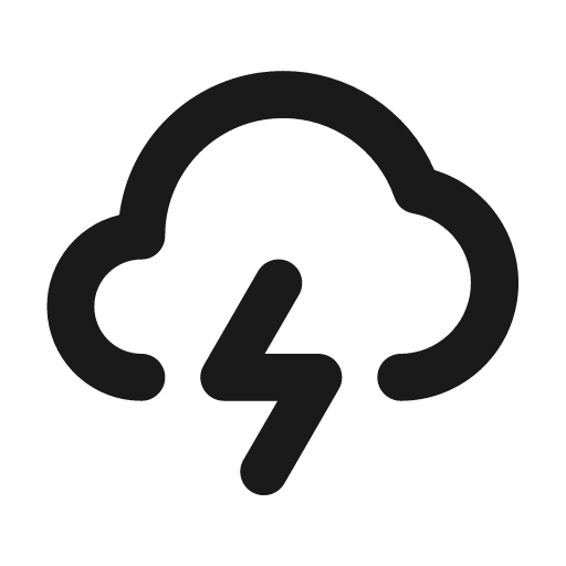 Thunderstorm icon, solid style, from Unicons