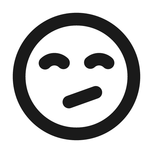 Unamused icon, solid style, from Unicons