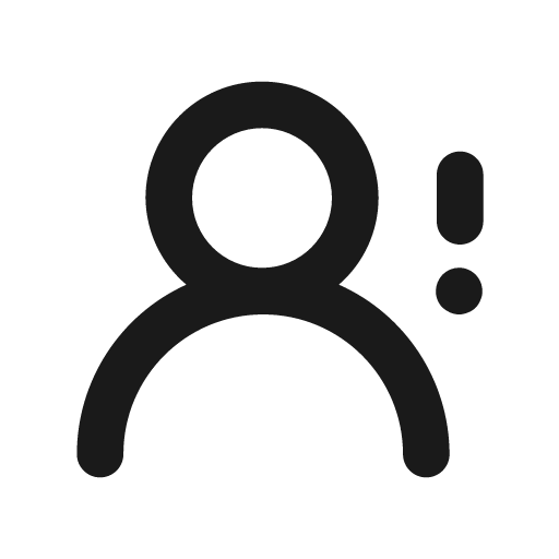 User exclamation icon, solid style, from Unicons