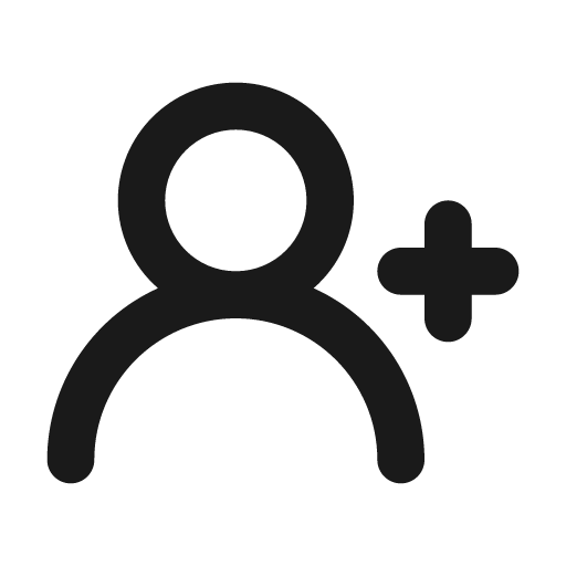 User plus icon, solid style, from Unicons