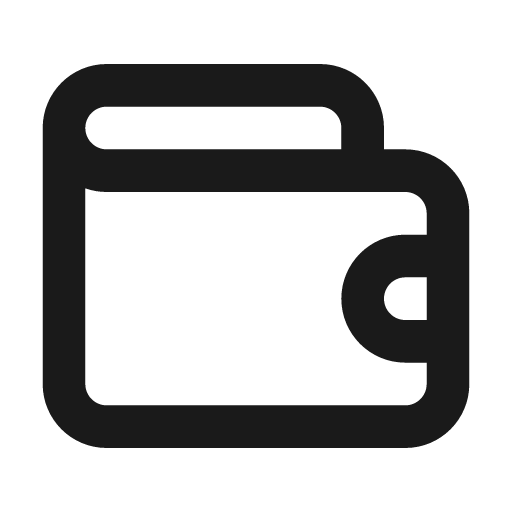 Wallet icon, solid style, from Unicons