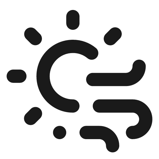 Wind sun icon, solid style, from Unicons