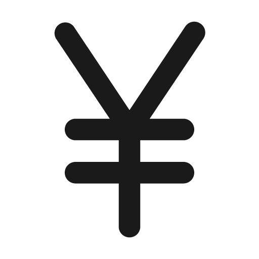 Yen icon, solid style, from Unicons