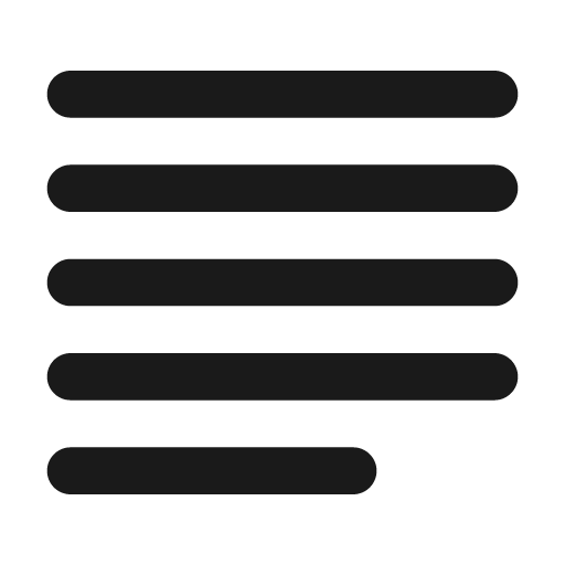 Align left justify icon, solid style, from Unicons Monochrome