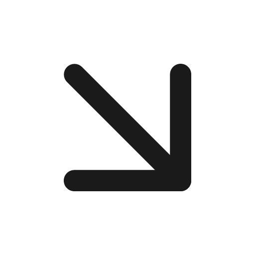 Arrow down right icon, solid style, from Unicons Monochrome