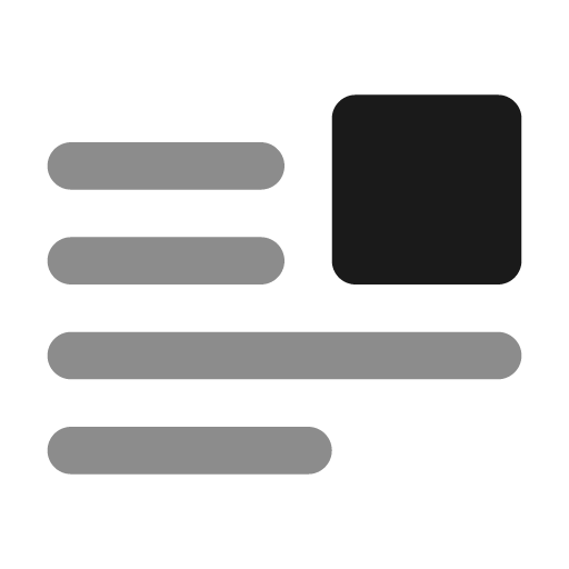 Document layout right icon, solid style, from Unicons Monochrome