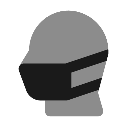 Head side mask icon, solid style, from Unicons Monochrome
