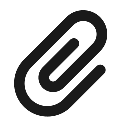 Paperclip icon, solid style, from Unicons Monochrome